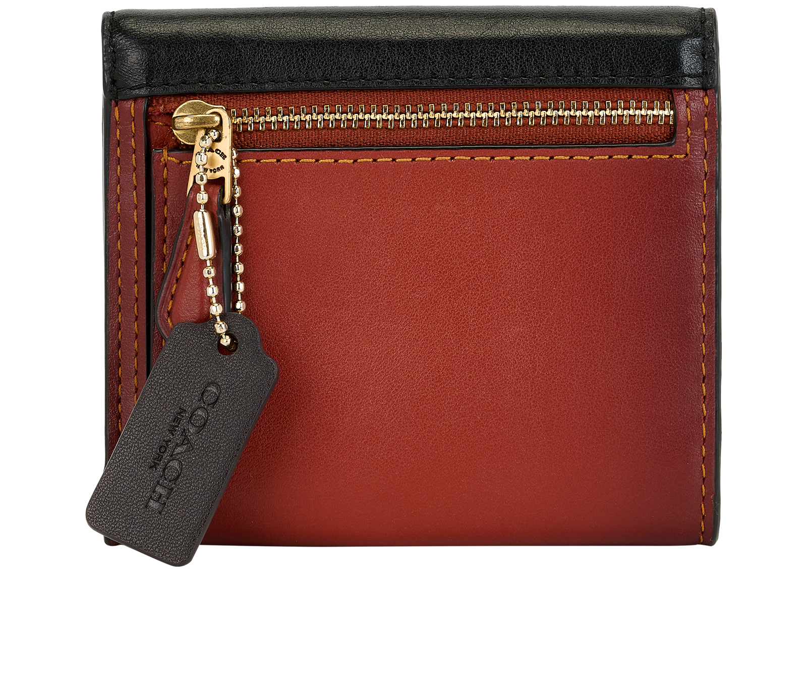 Coach Signature Small Wallet, &pound;70, Accessories, Black/Brown, Leather, Back view